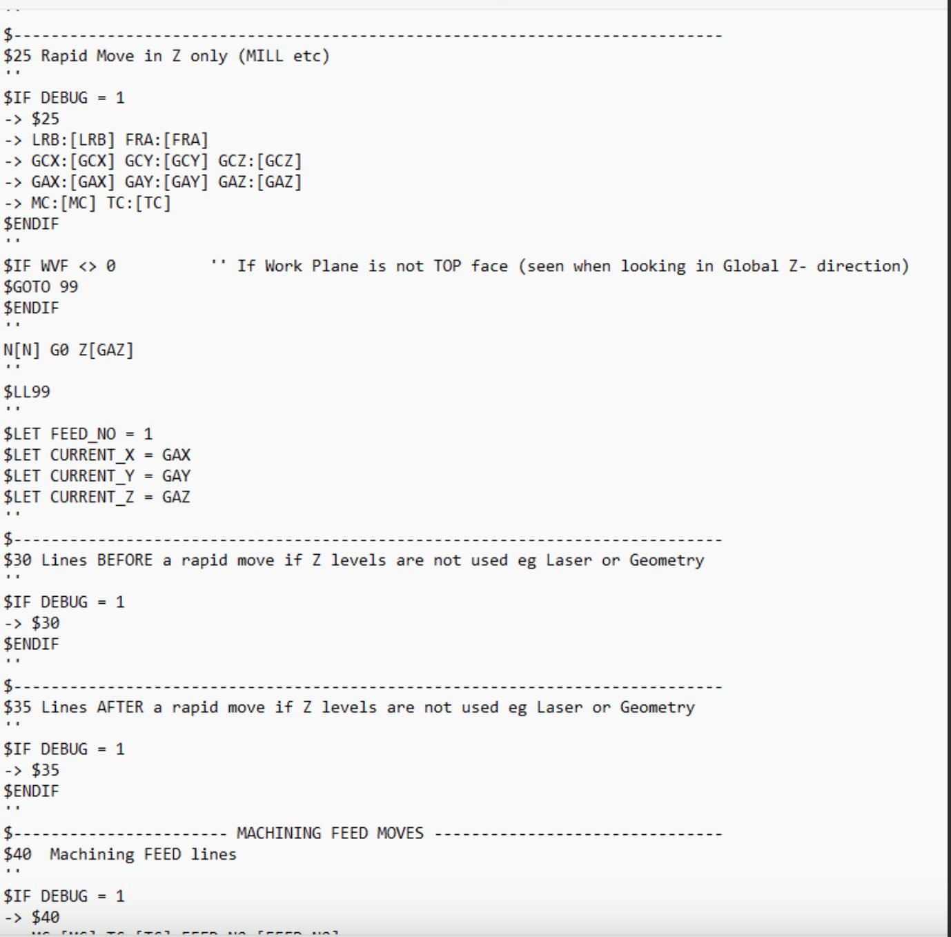 Post Processor Modifications